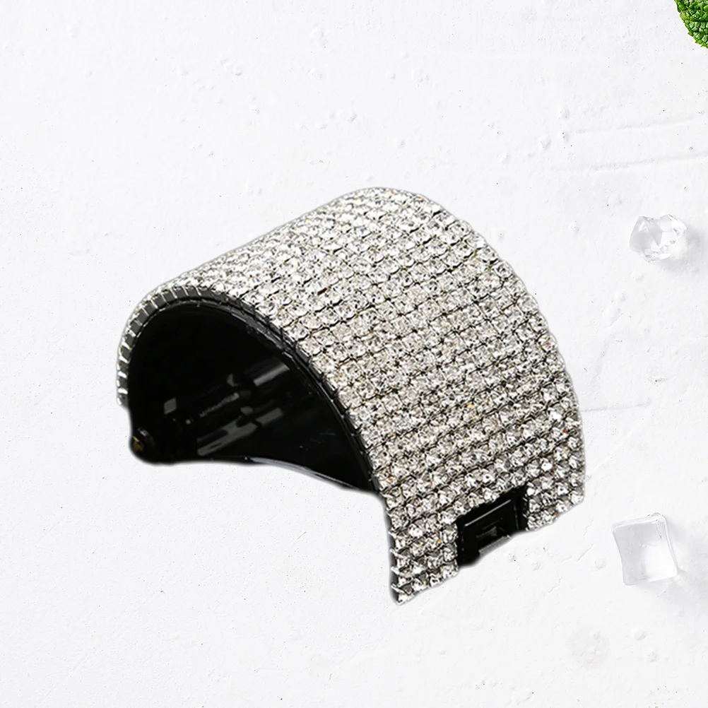 مشبك شعر من حجر الراين كريستال على شكل ذيل حصان مشبك للنساء مقاس L أداة تصفيف الشعر الأسود هدية للحفلات #6