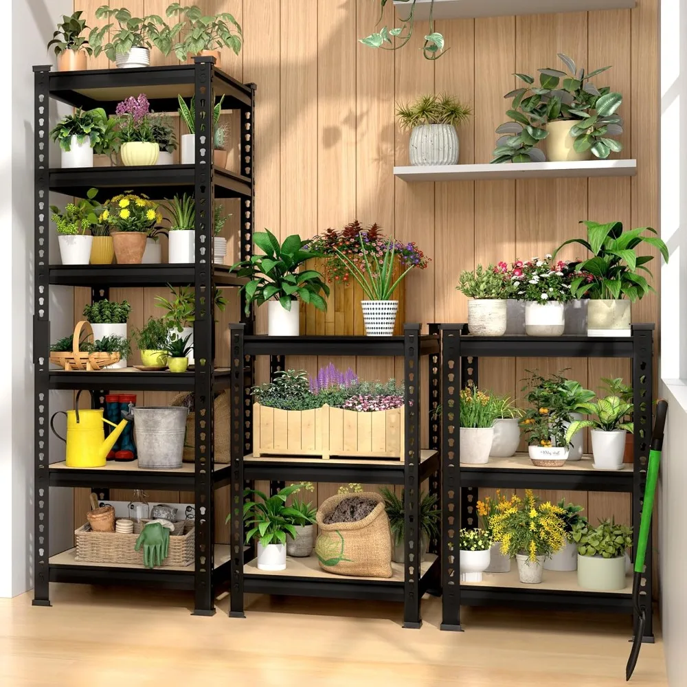 6-Tier Adjustable Tall Book Shelf - Narrow Bookcase for Small Space, Open Wooden Bookshelf, Display Square Shelf for Living Roo