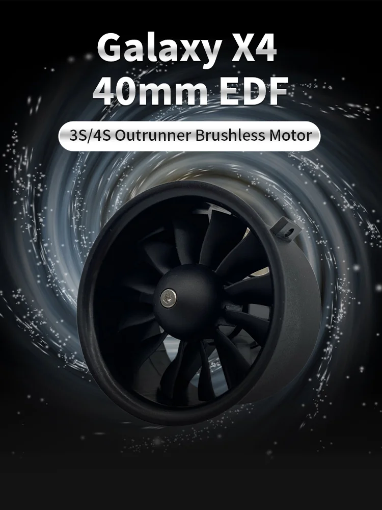 XFly Galaxy 40mm 12-Blatt 3S/4S EDF-System mit 1413-KV5000 Outrunner Brushless Motor speziell für ferngesteuerte Flugzeugmodelle
