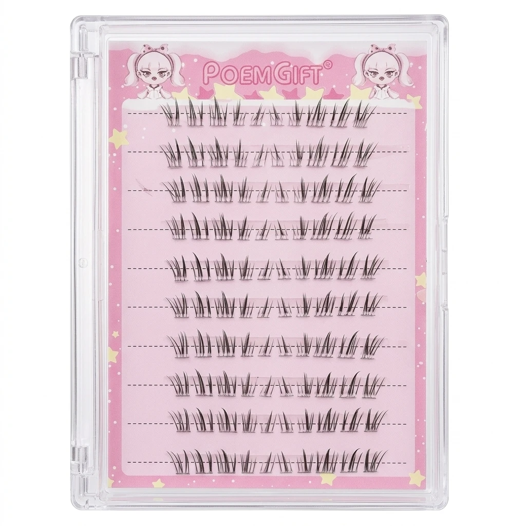 Self Adhesive Lower Eyelashes Hand Painted Wild-Texture Faux Fiber Glue Free Cat Whisker Style for Natural Eye Makeup