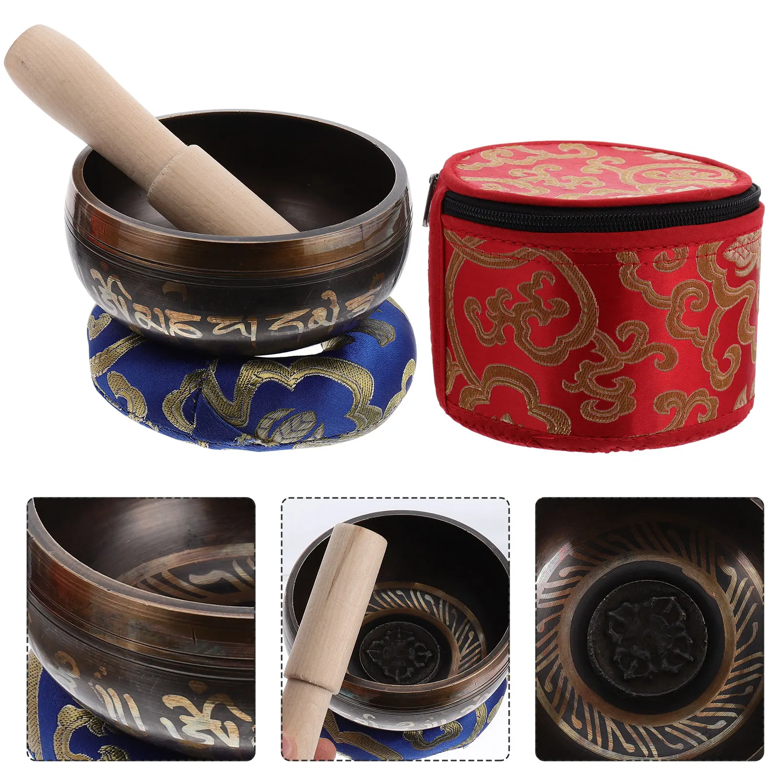 

Buddha Sound Bowl Set Handmade Tibetan Singing Home Meditation Music Decor