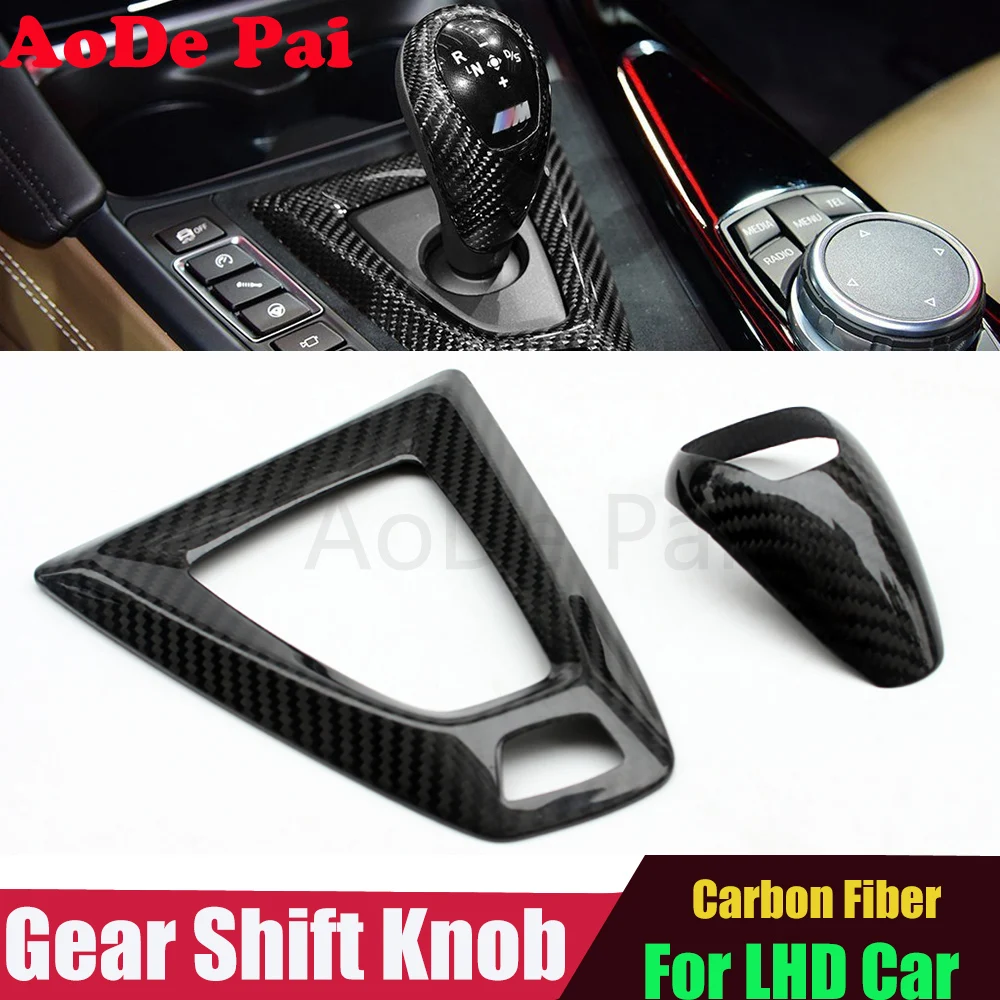 F80 F82 F83 F87 Real Dry Carbon Fiber Gear Shift Knob Interior Cover for BMW M3 M4 M2 X5M F85 X6M F86(For LHD Car)