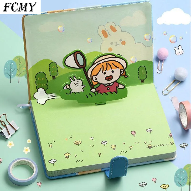 DIY Portable Small Cute Notebook Kawaii Note Books for Mini School Stationery Supply Handbook Painting Recording Magnetic Buckle