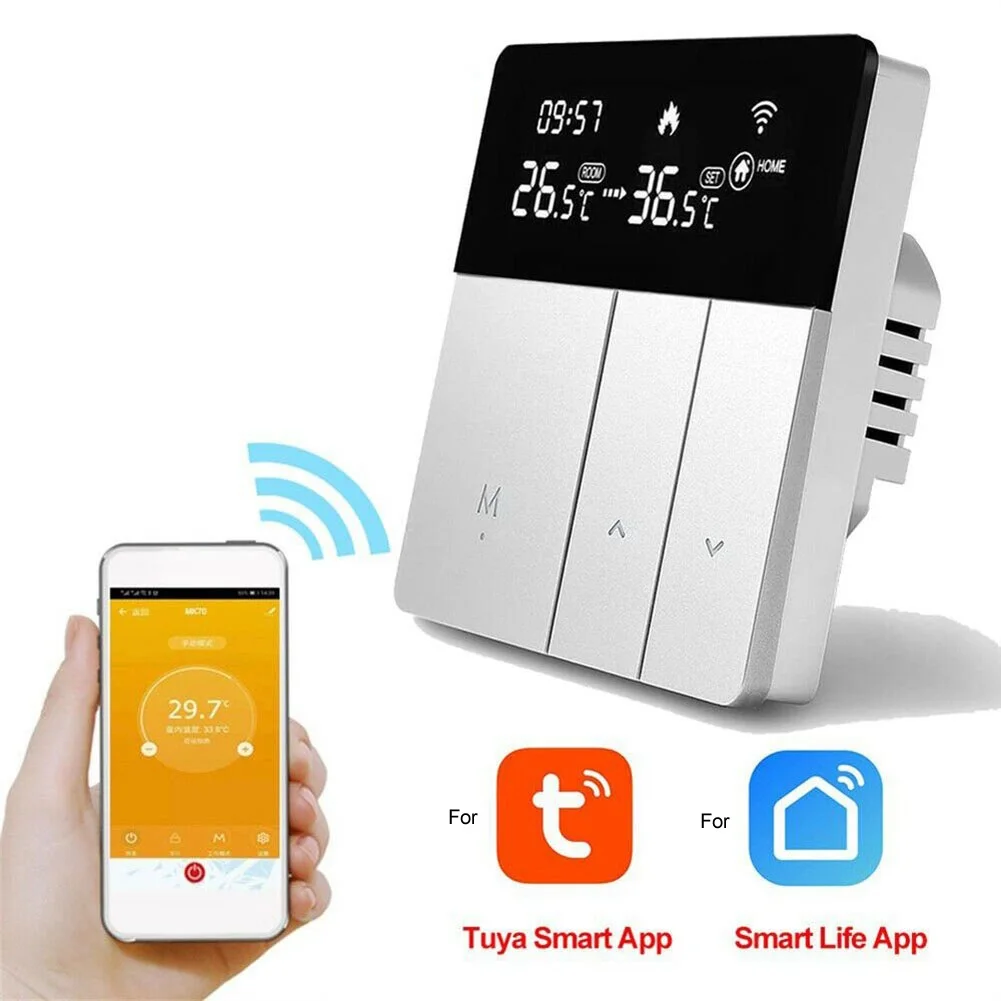 Termostat zdalnego sterowania Inteligentny termostat Sterowanie ogrzewaniem domu Jak pokazano Nowoczesny design Inteligentny kontroler ogrzewania ABS PC Material