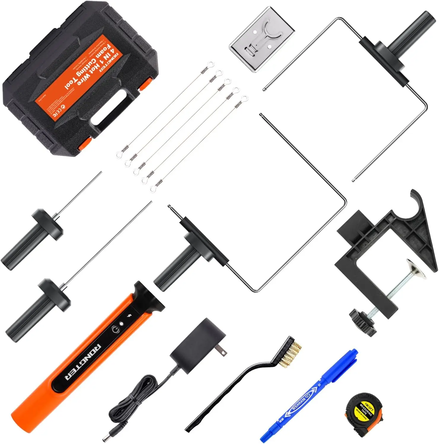 

4-in-1 Electric Foam Cutter Kit with Case, 15W/6V Heated Tool for Styrofoam and Crafting