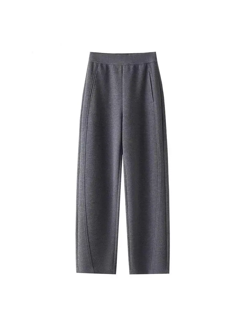 Pantaloni Invernali a Gamba Larga da Donna, Vita Alta, Taglio Dritto, Pantaloni in Maglia Caldi, Pantaloni a Zampa, Pantaloni a Banana