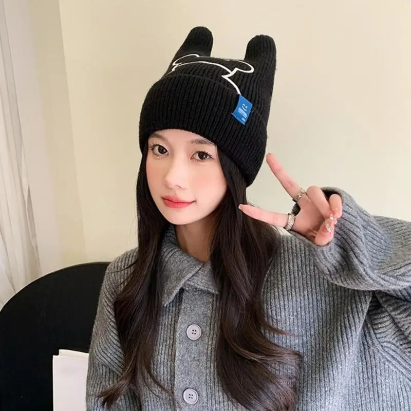 

652F Hat for Women InsStyle Knitting Hat Anime Cosplay Costume Hat Outdoor Skiing Hiking Hat Windproof Warm Cap