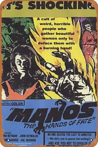 Manos: The Hands of Fate 1966 Retro-Poster, Metall-Blechschilder, moderne Wanddekoration, Aluminium