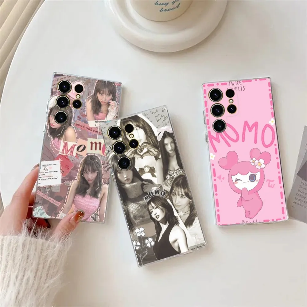 T-Twice Momo Phone Case Silicone For Samsung S30,S23,21,22,20 Ultra,S20 FE lite,S10,9,PIus Note20ultra Cover Clear