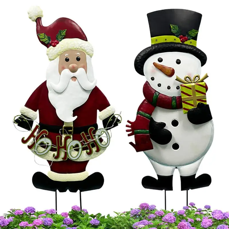 

Santa Claus Garden Decoration | Christmas Snowman Stakes | Colorful Yard Plug-In Santa Claus Light for Garden, Patio, Park, Yard