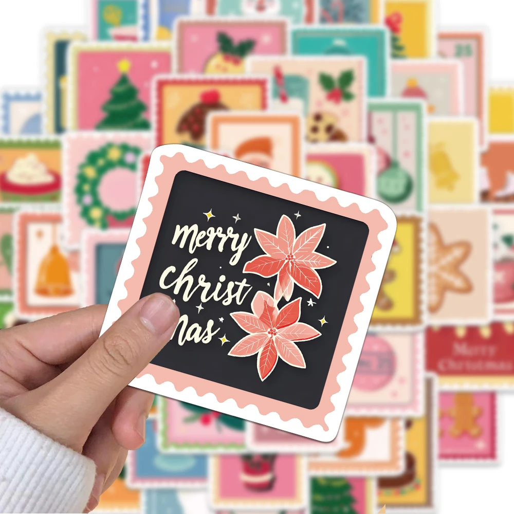 50PCS Creative Stamps, Christmas Stickers, Envelope Sealing Stickers, DIY Notebook, Water Cup, Glasses Box, Phone Stickers
