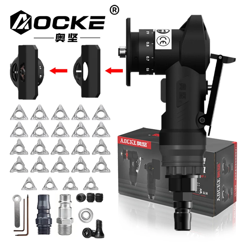 

AOCKE AX307S Pneumatic Chamfering Machine Portable 45 Degree Chamfer Machine Metal Trimming 45° Arc Beveling Machine Air Tools