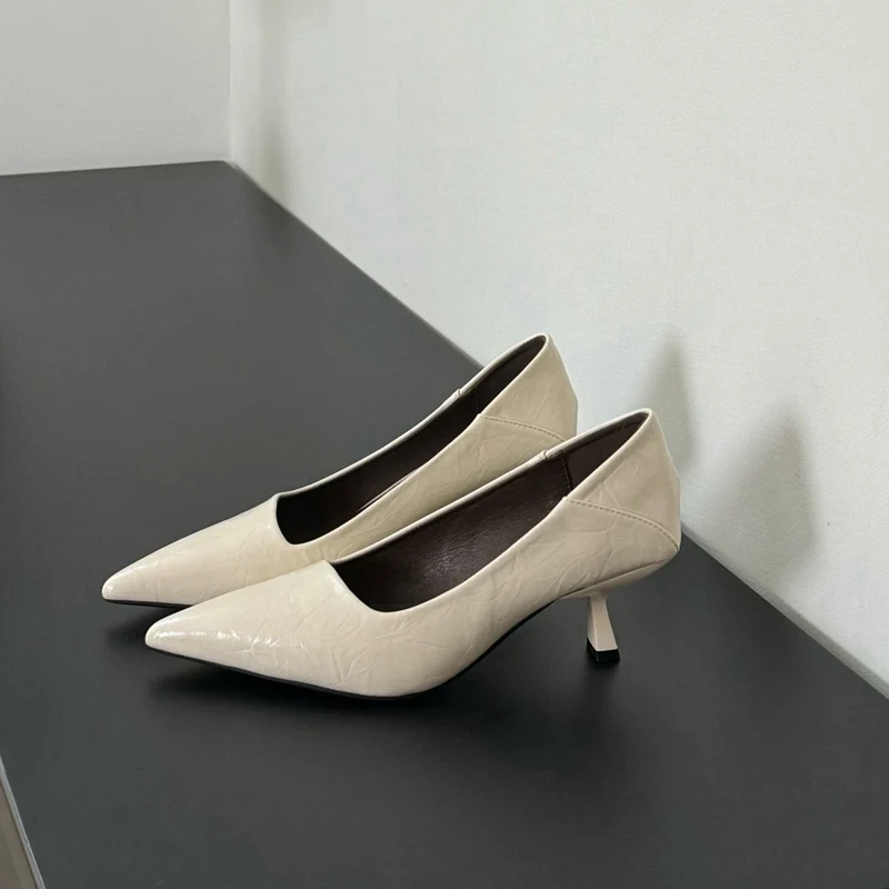 2026 Spring New Pointed Toe Shallow Pumps Slip On Women Shoes New Fashion Shallow Heel Elegant Dress Pumps Sexy Party Shoe Mujer