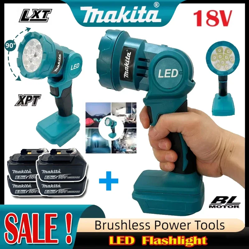 

Аккумуляторный портативный светодиодный рабочий фонарь Makita, перезаряжаемый фонарик, 18В, электроинструмент, для использования в помещении и на улице, ночной прожектор