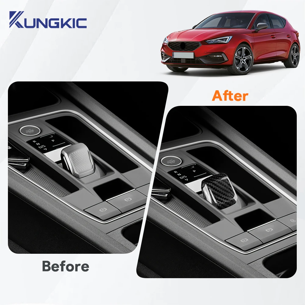 

For Seat Leon Cupra Leon Cupra Formentor 2020 2021 2022 2023 2024 2025 LHD RHD Car Gear Shift Knob Trim Real Hard Carbon Fiber