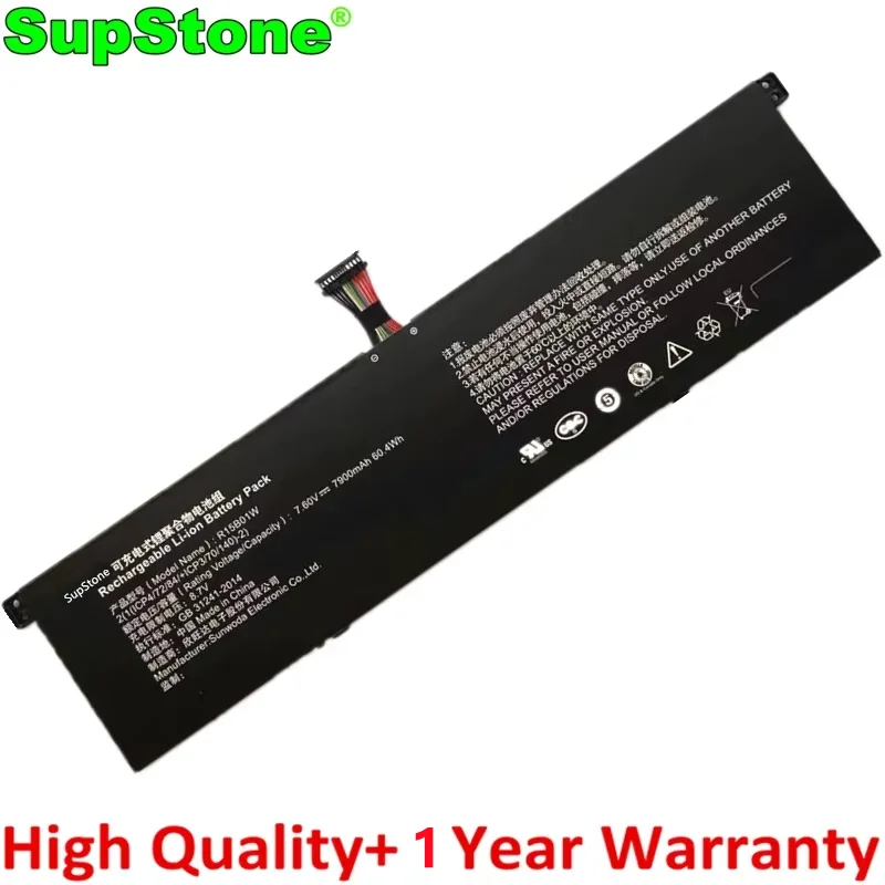 SupStone Новый аккумулятор для ноутбука R15B01W для Xiaomi Pro 15,6 дюймов GTX TM1701 171501-AQ,AF,FD,AL,181501-AD/AB/AE/FA,i5 8250U,i3 8130U
