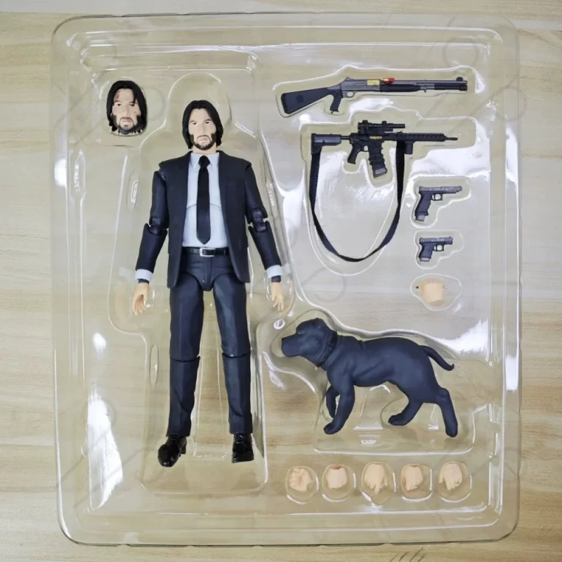 16cm john wick figura de ação modelo brinquedo pvc cão keanu reeves figura de ação estátua desktop coleção decoração presentes da criança