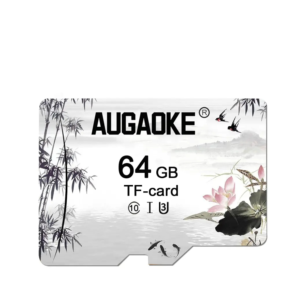 AUGAOKE Memory Card 64GB U3 A1 Class10 for Car Devices Cell Phone Computer Camera Memory Card 32GB U1 TF Card 128GB U3