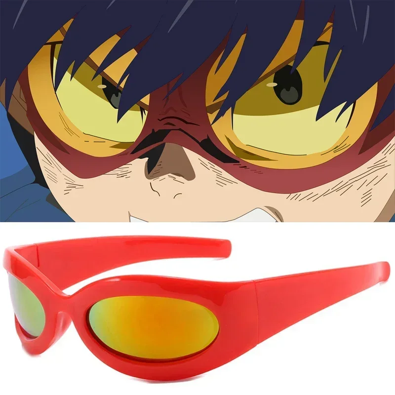 

New Anime Tengen Toppa Gurren Lagann Simon Cosplay Glasses Adult Unisex Red Eyewear Sunglasses Halloween Costume Accessory Props