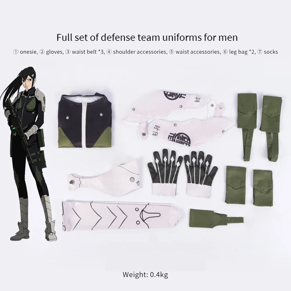 الوحش رقم. 8 أزياء تنكرية، بدلة قتالية من Hibino Kafka Guard، مجموعة أزياء الهالوين التأثيرية لوبينو أنيمي 2025 جديد