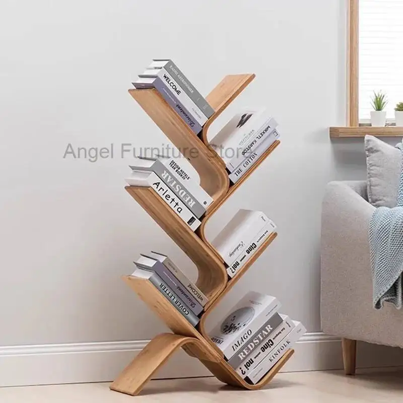

Wooden Decor Filing Corner Industrial Curved Bookshelf Bookshelf Minimalist Bedroom Estante Para Livros Furniture Livingroom