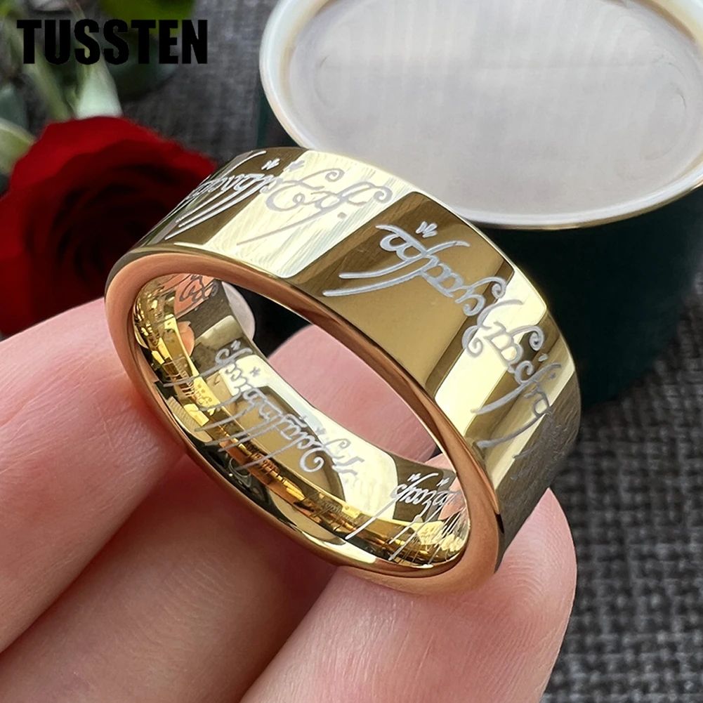 Dropshipping TUSSTEN 6/8MM Men Women Tungsten Wedding Band Laser Engraving Ring Flat Polishing Great Workmanship Comfort Fit