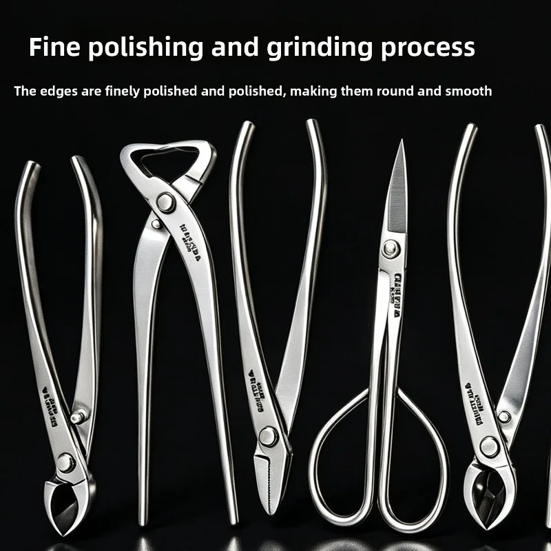 210 Stainless Steel Bonsai Tool Set 8Pcs Knob Cutter Leaf Bud Shears Professional Gardening Pruning Tools for Bonsai Modeling