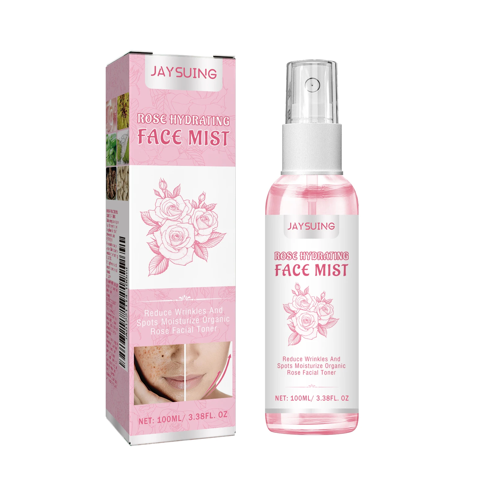 Rose Water Spray Facial Toner Moisturizing Oil Control Shrink Skin Rejuvenation Improve Roughness Hydrating Refreshing Face Mist