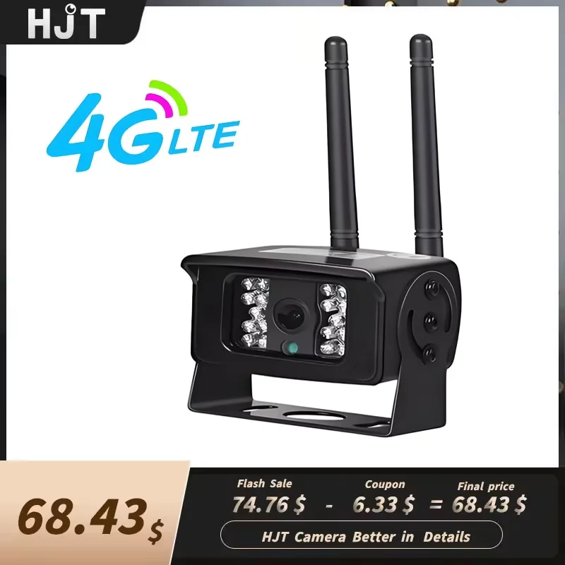 HJT 5MP HD Wifi IP Camera 4G SIM Card Outdoor Bullet Car Camera 940nm Security Metal Shell CCTV Surveillance Camera P2P Camhi