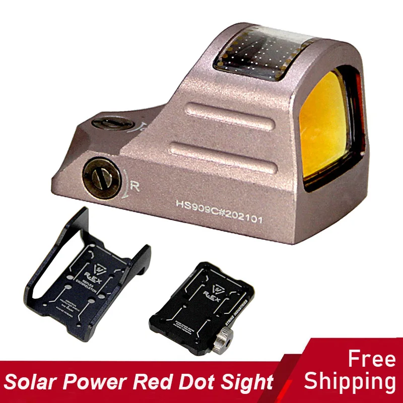 

Tactical Solar Sight Compact Red Dot Holographic Reflex Sights Hunting Riflescope Optics Picatinny Rail With Extension Base