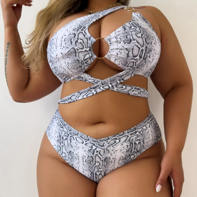 European and American New Fashion Bikini Sexy Snake Pattern Two-piece Set Split Large Size Popular Swimsuit Swimsuit