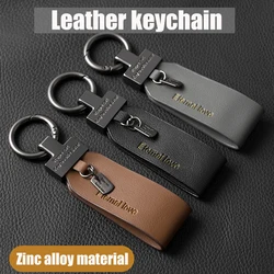 Car Keychain, Zinc Alloy Leather Keyring, Car Keychain Handle Rope, High-End Luxury Metal Keychain, Horseshoe Buckle