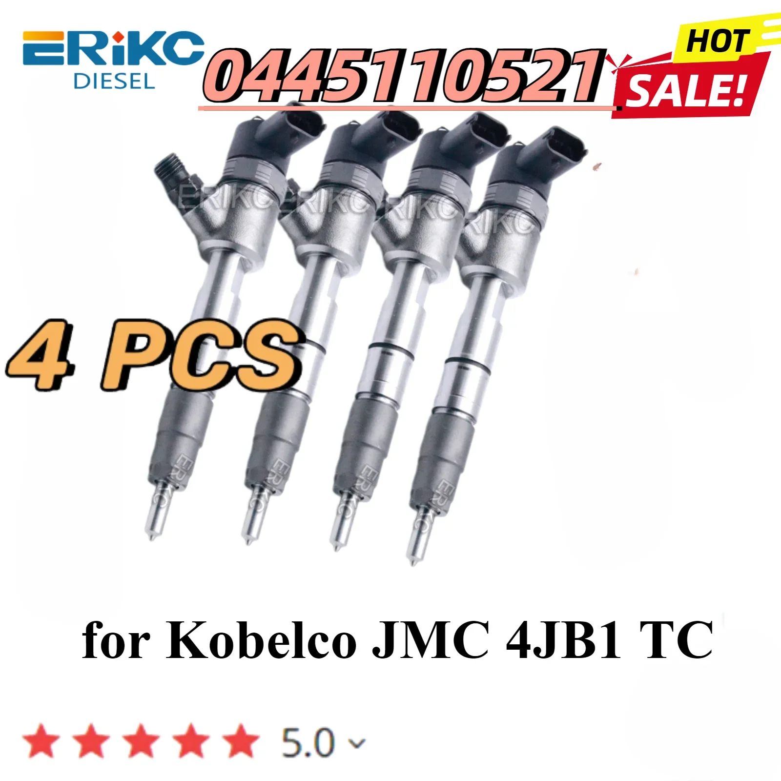 0445110521 Common Rail Injector Assy 0 445 110 521 Auto Engine Diesel Fuel Injection Nozzle 0445 110 521 for Kobelco JMC 4JB1 TC