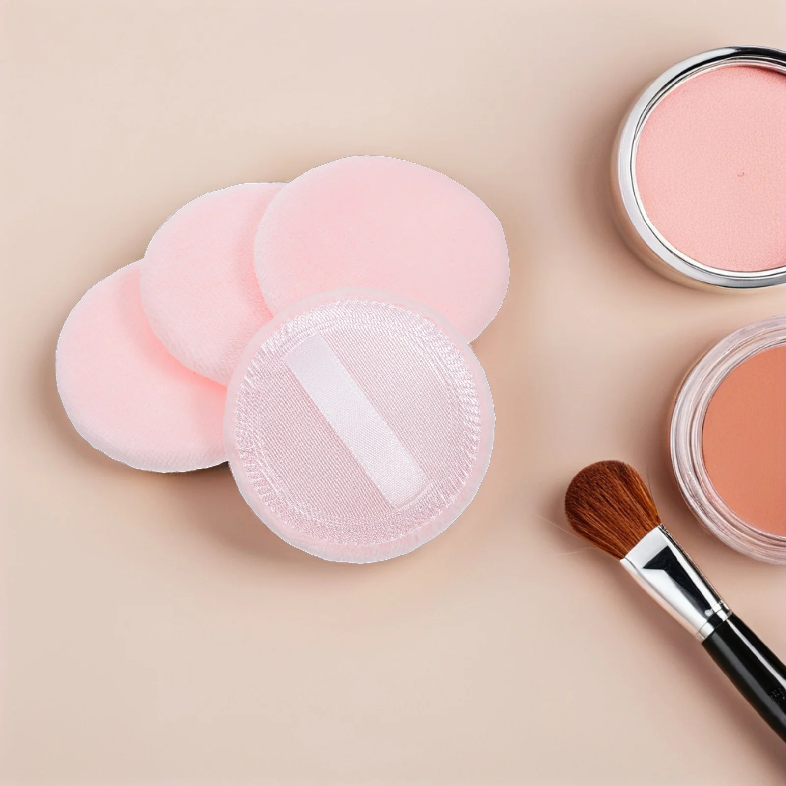 4 stuks losse poederdons zachte huidtoepassing gemakkelijke foundation make-up tool voor gezichtscosmetica M-formaat