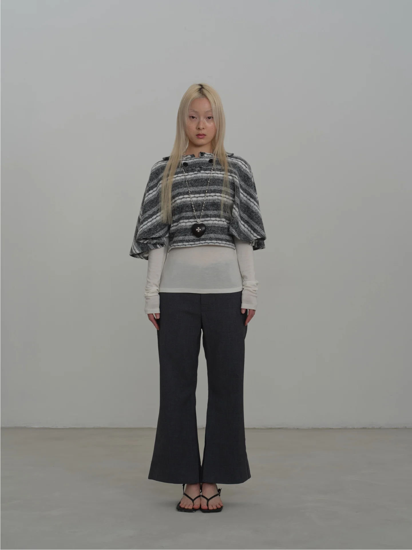 

Вязаный свитер Rebornique с воротником-стойкой и рукавами «летучая мышь», в полоску, с цветовыми блоками, повседневная свободная верхняя одежда из полиэстера