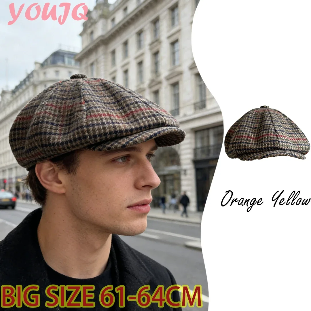 Plaid Hats for Men Women Berets Spring Autumn Winter Newsboy Caps Vintage Flat Ivy Golf Driving Hats