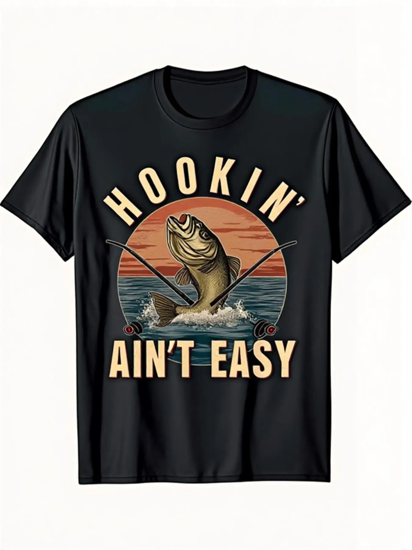 Hodkin Aint Easy Men'S Vintage Fishing T-Shirt - Humorous 