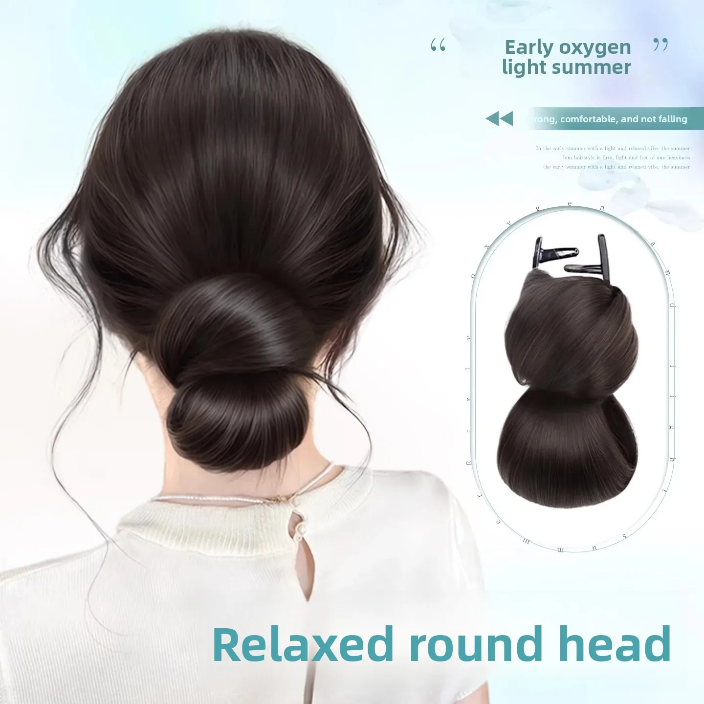 Donut de pelo de aspecto Natural para mujer, moño perezoso, herramienta de peinado, pelo falso, fibra de seda de alta temperatura, estilo asiático a medida