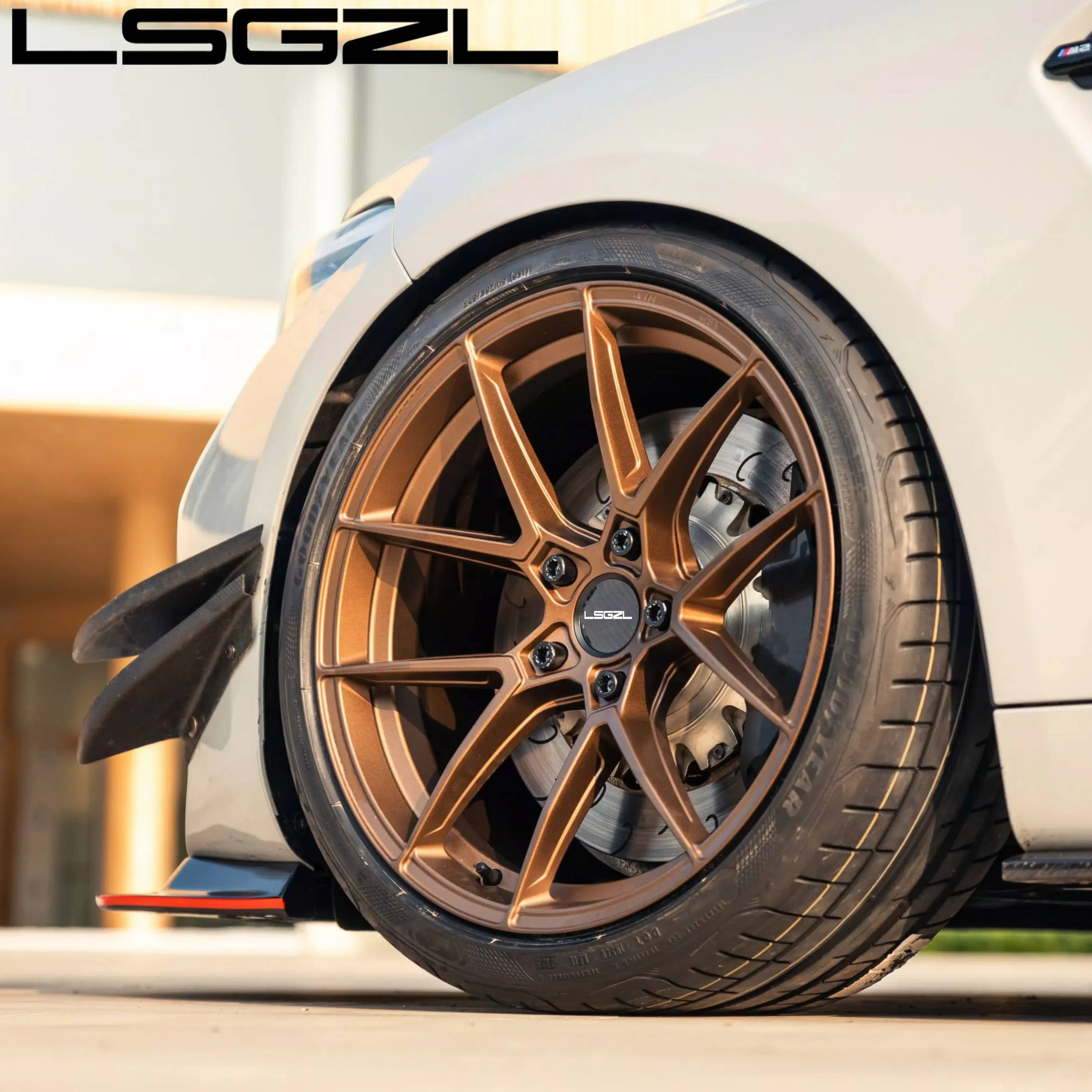 LSGZL 5x120 5x114.3 جنوط السيارة 18 19 20 21 بوصة قطعة واحدة برونزية سوداء مزورة عجلة معدنية لعجلات BMW أودي المقعرة