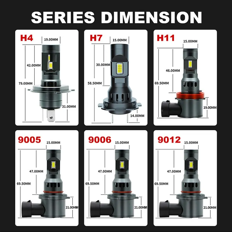 110W Turbo H7 LED CANBUS luci 30000LM H4 H11 9012 9005 9006 Mini lampada 3580 CSP lampadine per fari auto Wireless con ventola