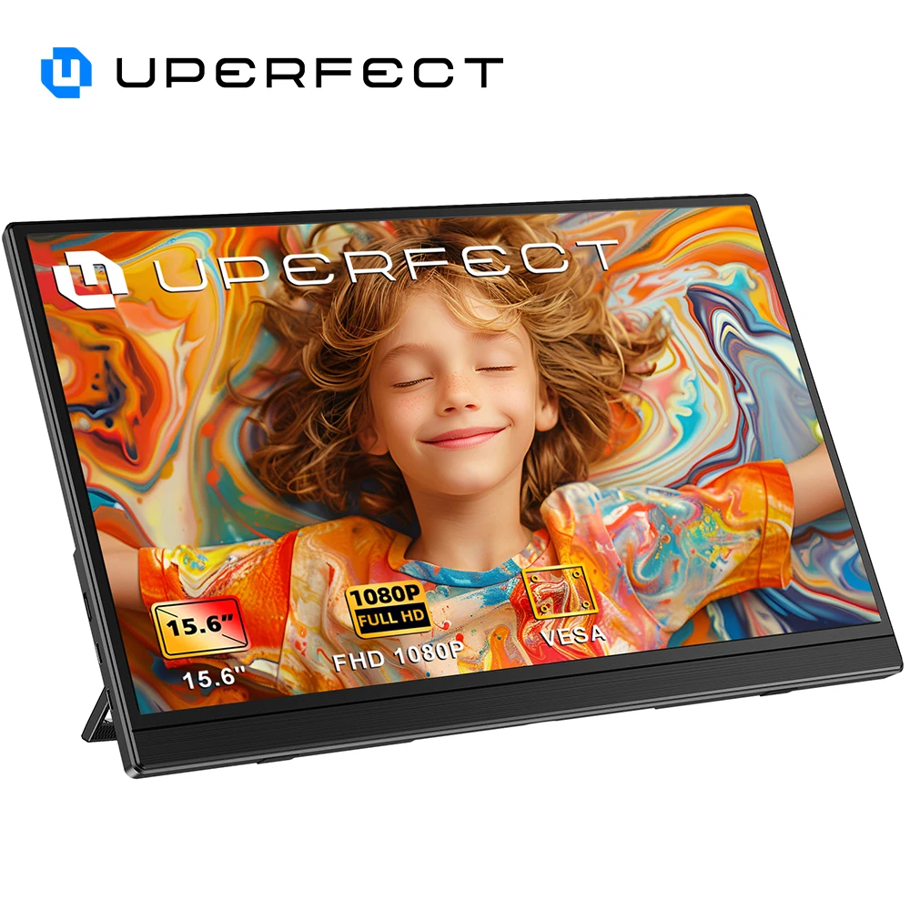 UPERFECT 15.6inch 60Hz Portable Monitor 1920*1080 16:9 IPS Screen For Laptop XBox PS4 / 5 Switch TV Box PC Extension Mobile MAC
