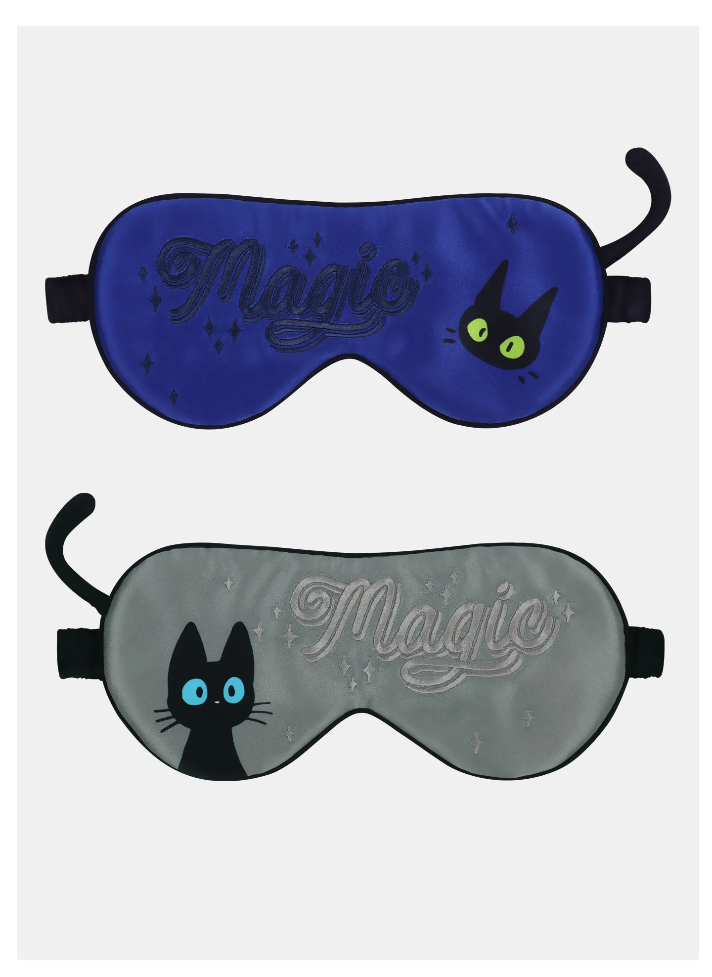 Aisha Cat Borduurwerk zijden slaapmasker ademend volledig verduisterend oogmasker reis slaapmasker zijden luxe cadeauset voor vrouwen