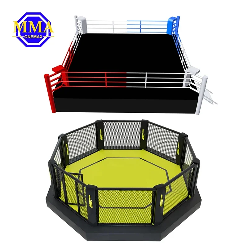 custom boxing ring de boxe usine au sol aiba wrestling steel cage fiba approved boxing ring mma muay thai octangle cage