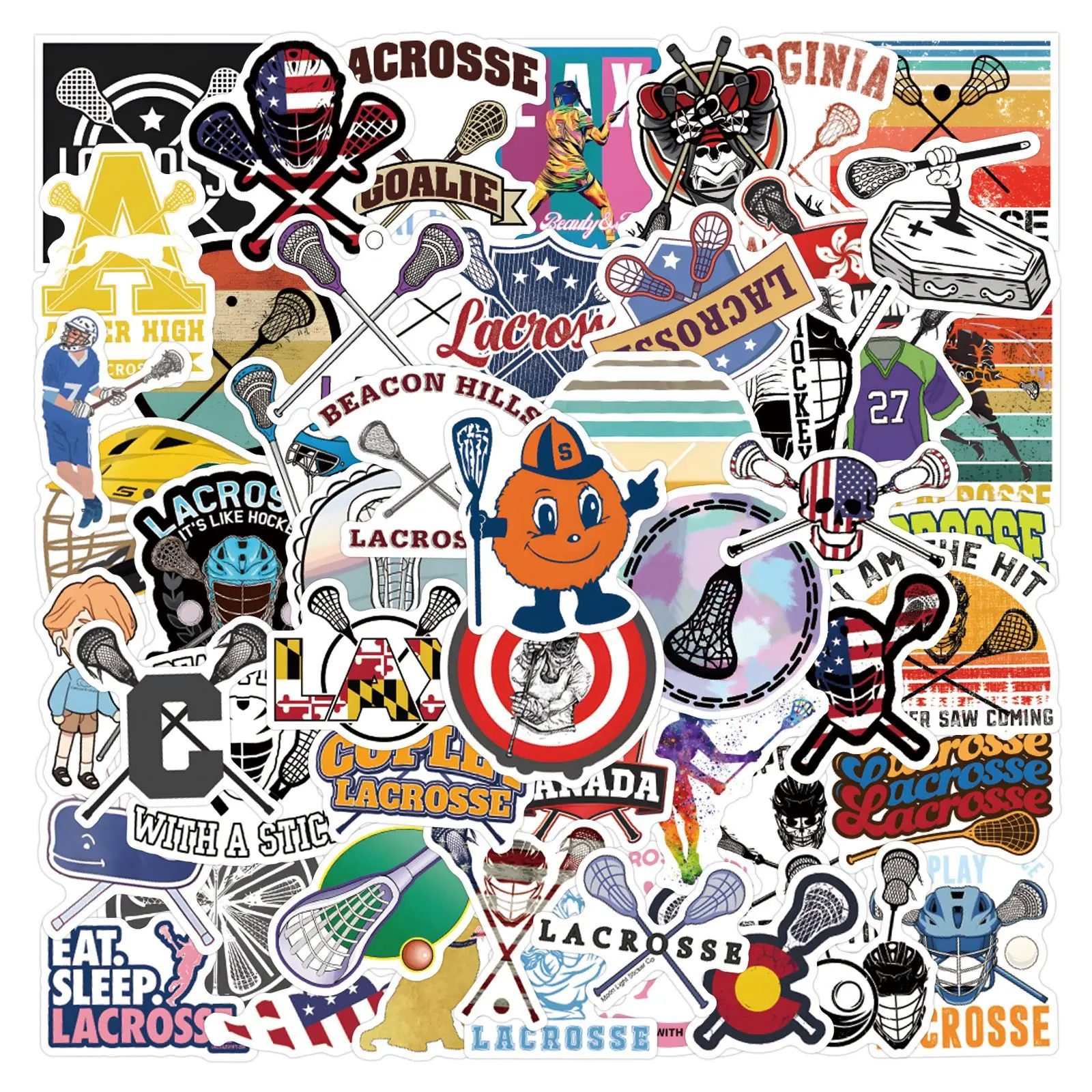 

110PCS Lacrosse Stickers Graffiti Stickers DIY Diary Phone Case Handmade Scrapbook Aesthetic Stickers