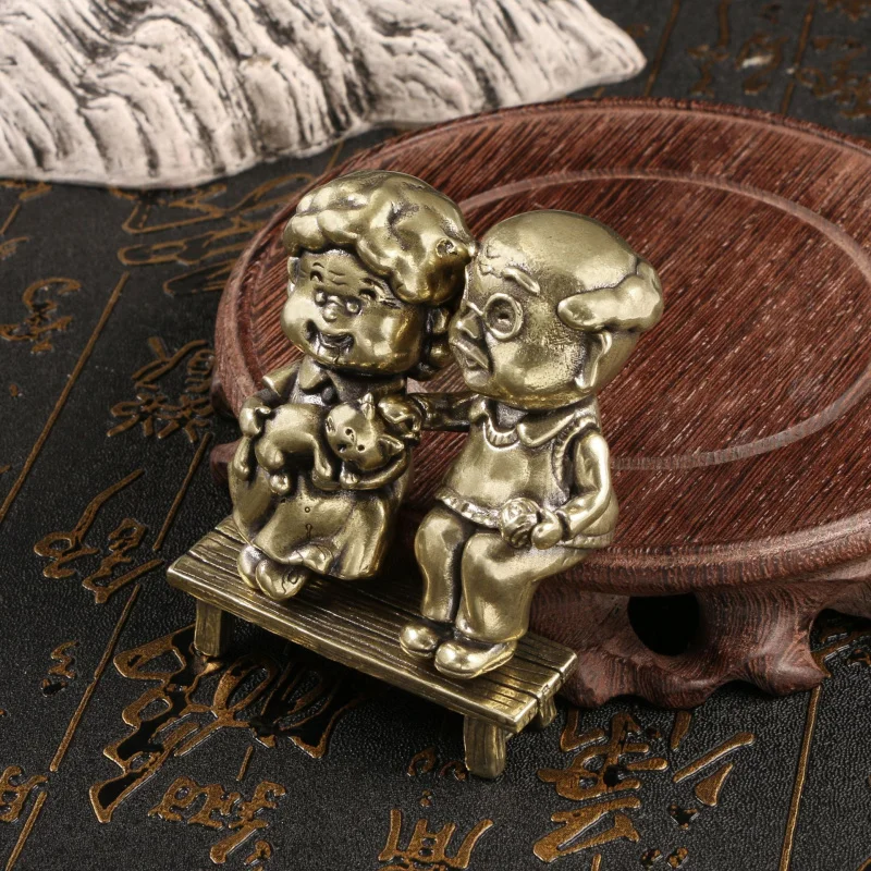 Brass Ornaments Growing Old Together Warm Golden Wedding Qixi Valentine'S Day Couple Gifts Bedroom Desk Pet Crafts Wholesale