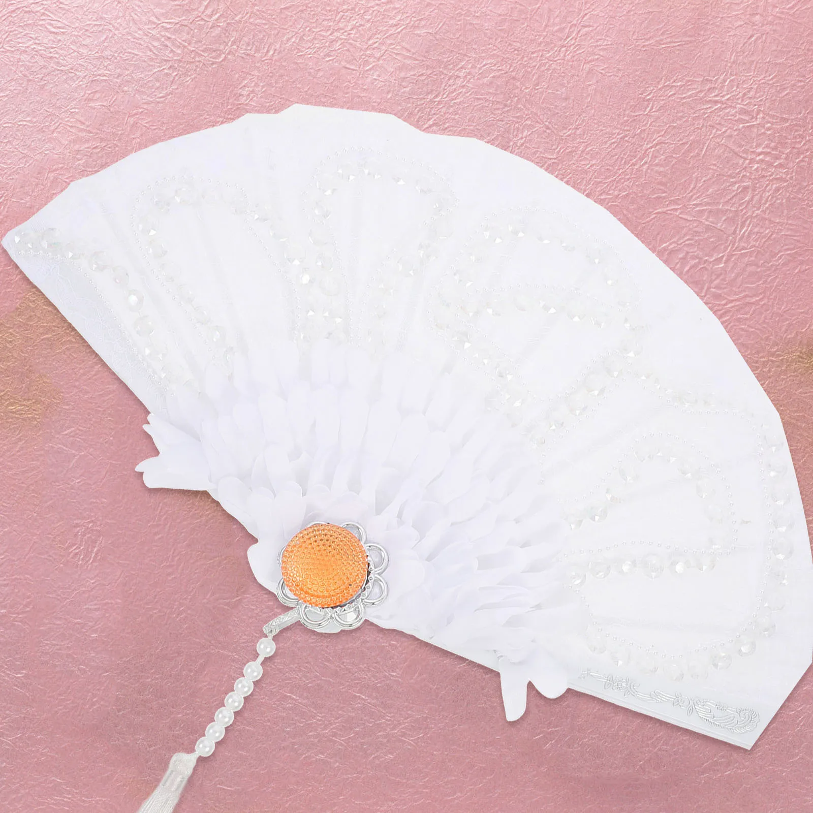 

Plume Folding Handmade Premium Material Chinese Style Dancing For Wedding Party Stage Performance Bride Hand Fan