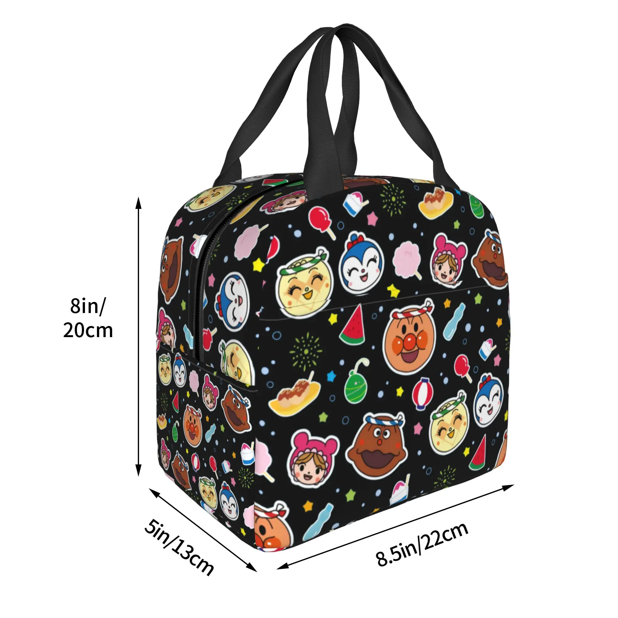 Custom Anpanmans Insulated Lunch Bags for Women Men Cartoon Portable Thermal Cooler Bento Box Work School Travel view 3