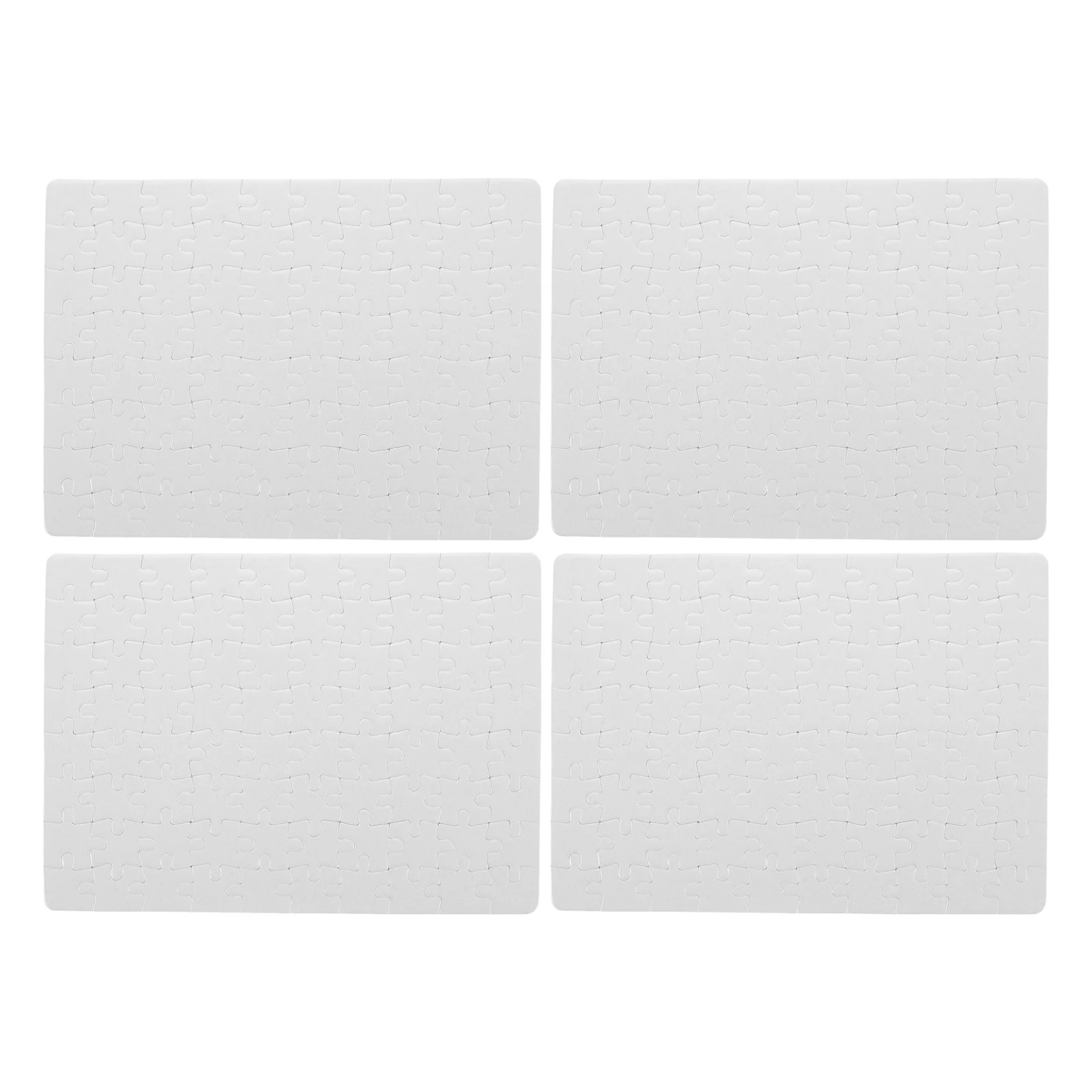 4 Sheets White Jigsaw Puzzle Board Blank Pieces for DIY Sublimation Heat Transfer Creative Drawing Puzzle Jigsaw Toy