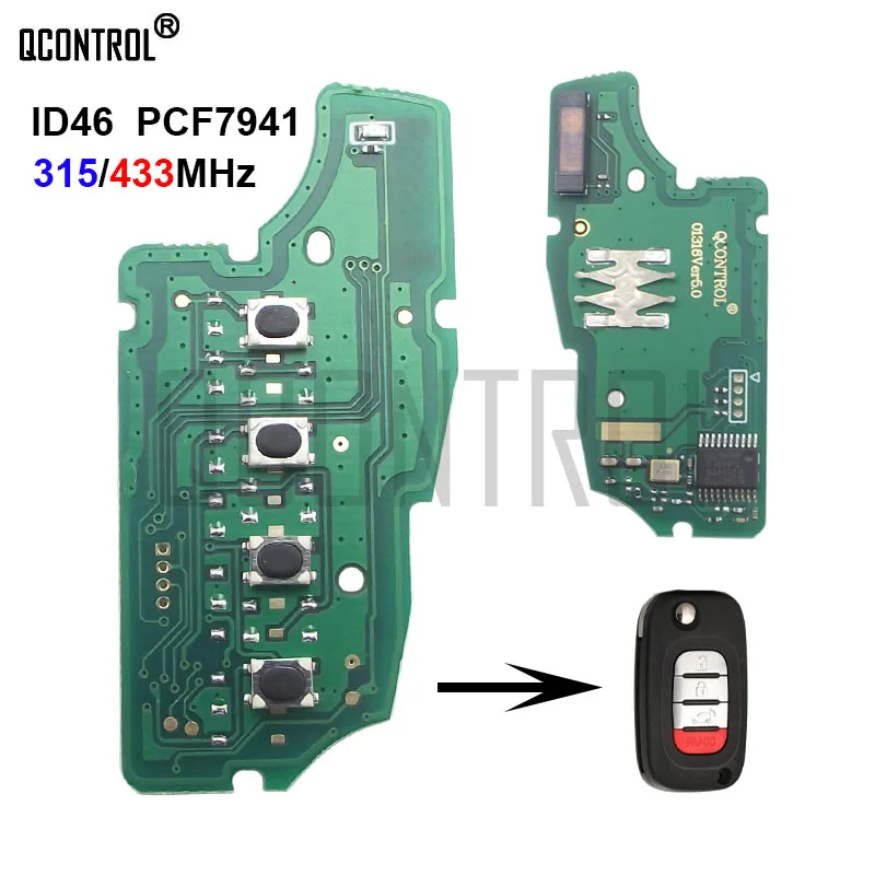 

QCONTROL 4 Button Car Remote Key Circuit Board 315MHz 433MHz for Mercedes Benz Smart Fortwo 453 Forfour 2015 2016 2017