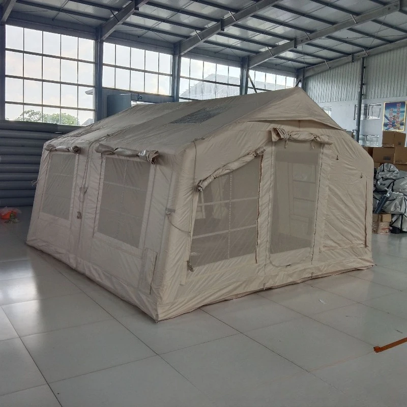Camping tent inflatable, free-setting and quick-opening integrated ridge for 3-5 people, universal in all seasons